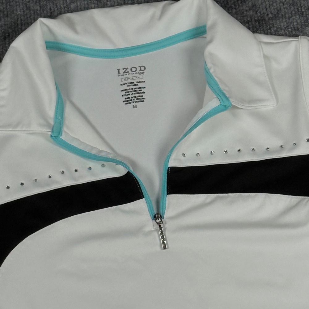 IZOD Golf Sleeveless Polo Shirt Embellished Performance Athletic Tennis Diva Top